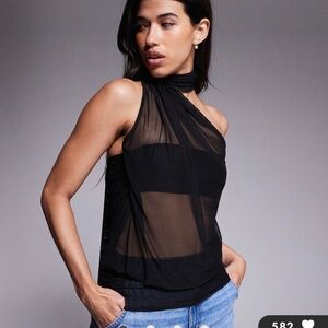 Fashionkilla Mesh top with Scarf
